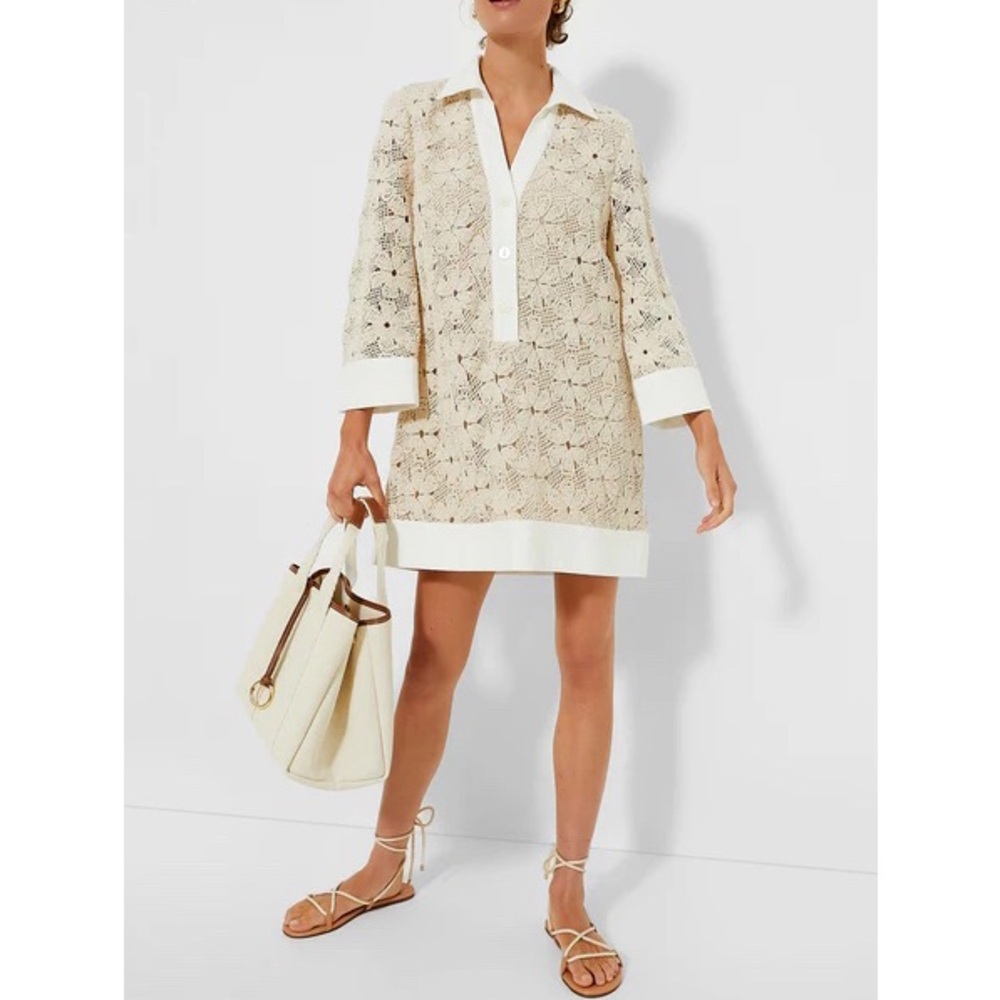 TUCKERNUCK Tan Crochet Collier Dress